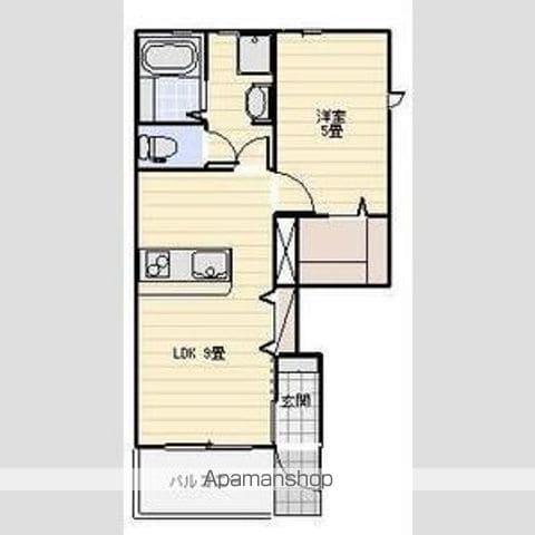 LOTUS坪井(1LDK/1階)の間取り写真