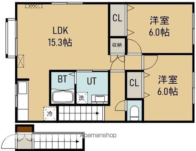 PARTIRⅢ SEA COAST APARTMENT(2LDK/2階)の間取り写真