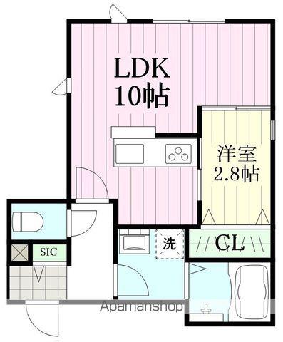 エスコンディーテ銀杏町(1LDK/2階)の間取り写真