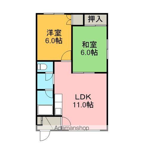 マンションサプライ(2LDK/2階)の間取り写真