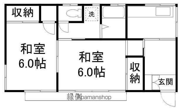 仙石線 苦竹駅 徒歩9分 1階建 築74年(2K)の間取り写真