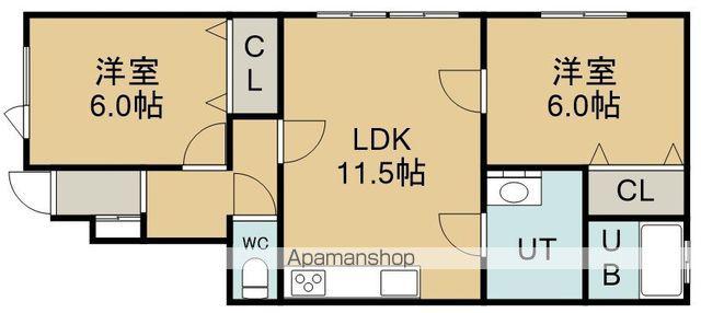 レジデンスいしかわ(2LDK/1階)の間取り写真