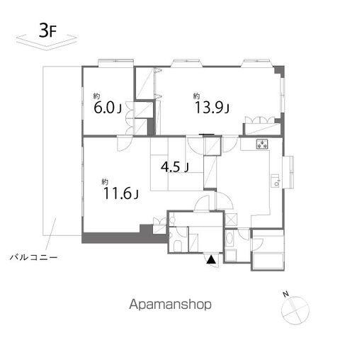 エクセルK(2LDK/3階)の間取り写真
