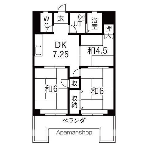 明和ビル(3DK/2階)の間取り写真