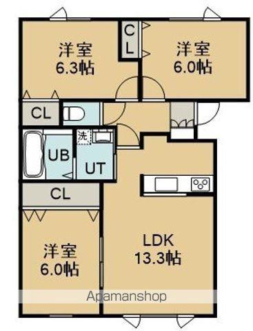 MAISON・DE・FAMILLEⅡ(3LDK/1階)の間取り写真