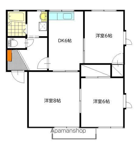 グランコスモB(3DK/2階)の間取り写真