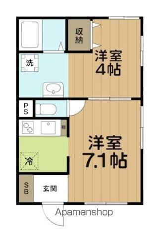 グリーンテラス(1DK/2階)の間取り写真