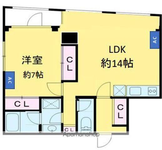 ヴィラモノエ(1LDK/2階)の間取り写真