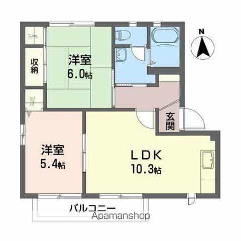 ディアコートA(2LDK/1階)の間取り写真