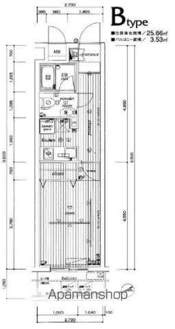 サンテミリオン田端(1K/7階)の間取り写真