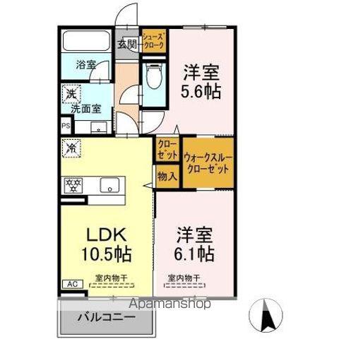 GARDEN蔵(2LDK/2階)の間取り写真