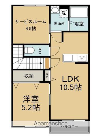 VILLA KAKIHI 宮ノ上C(1SLDK/2階)の間取り写真