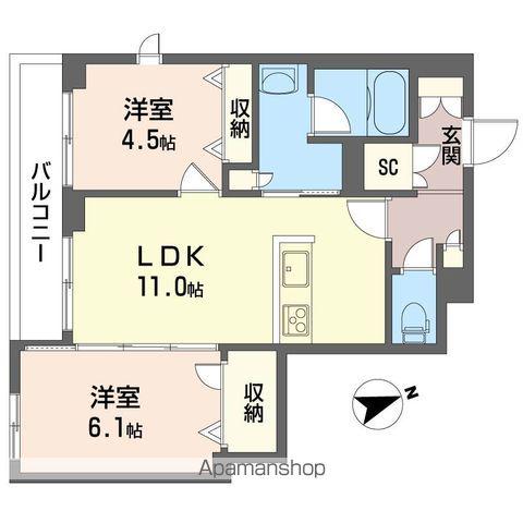エスポワールYK(2LDK/3階)の間取り写真