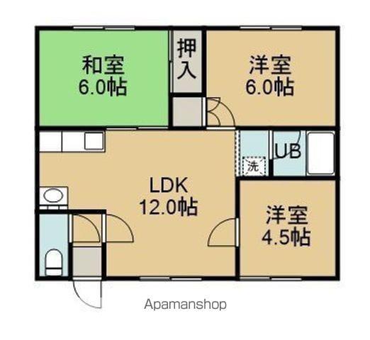 みそぎハイツⅢ(3LDK/1階)の間取り写真