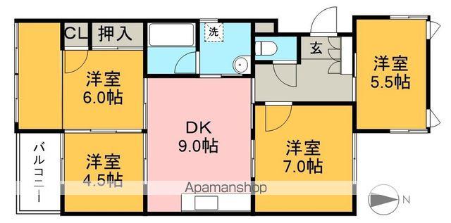 あぞのハイツ(4DK/2階)の間取り写真