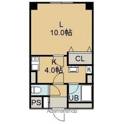 トクトラスト6(1K/4階)の間取り写真