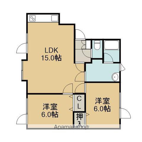 グランドハイツⅣ(2LDK/2階)の間取り写真