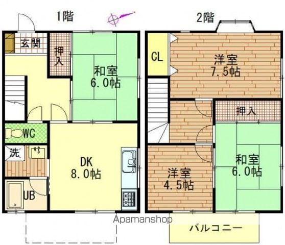 テラス上八木(4DK)の間取り写真