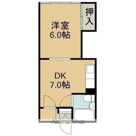 シティハウス大川(1DK/3階)の間取り写真