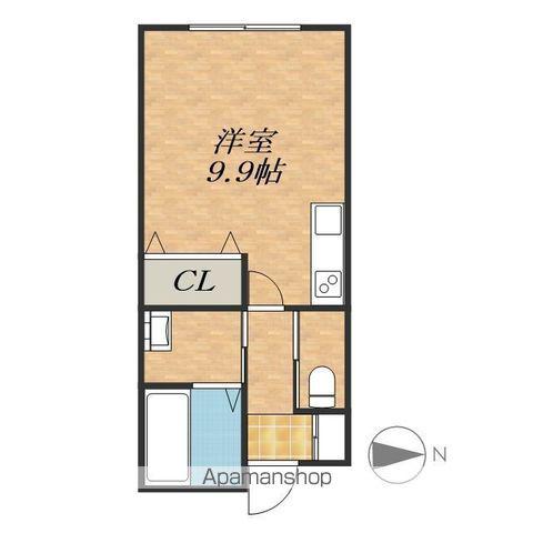 CRECERⅡ(ワンルーム/2階)の間取り写真