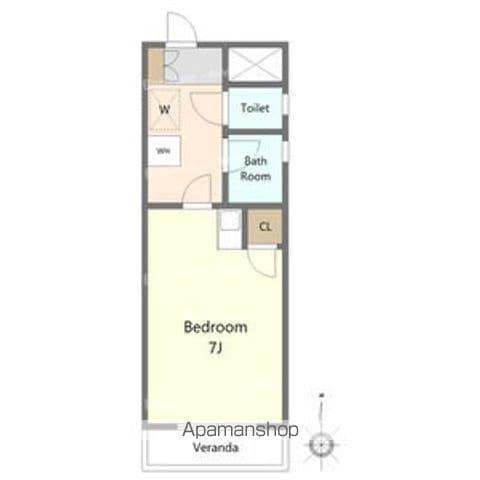 カームダウン喜多山(ワンルーム/2階)の間取り写真