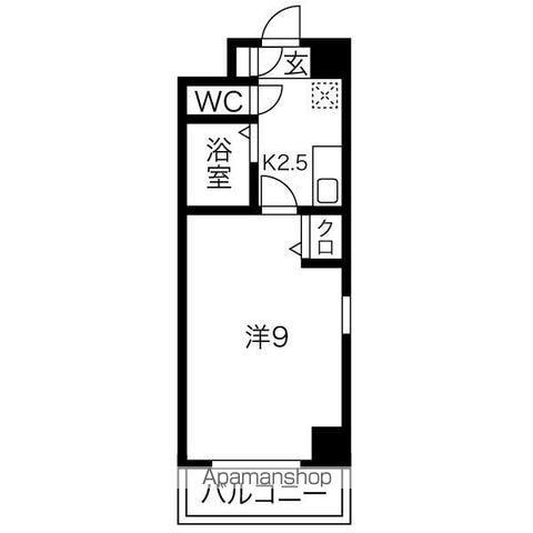 ファミール今池(1K/6階)の間取り写真