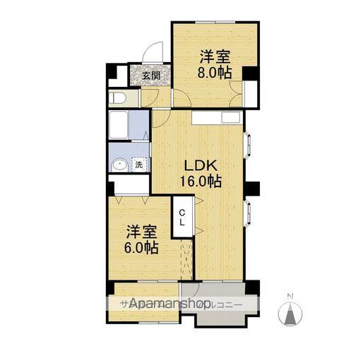 カームおせんすい(2LDK/3階)の間取り写真