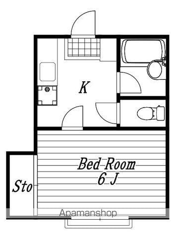 駒木コーポ(1K/1階)の間取り写真