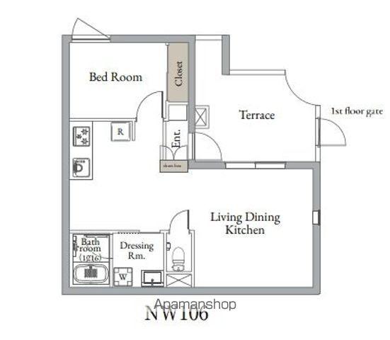 ベルメゾン中村橋ノース　ＮＷ(1LDK)の間取り写真