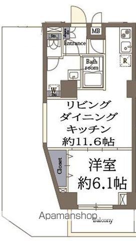 リリーフォート板橋大山(1LDK/8階)の間取り写真