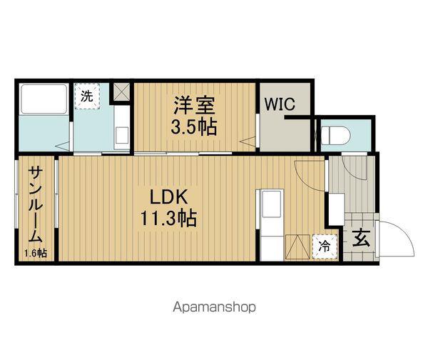 ル・ボナール B(1LDK/1階)の間取り写真