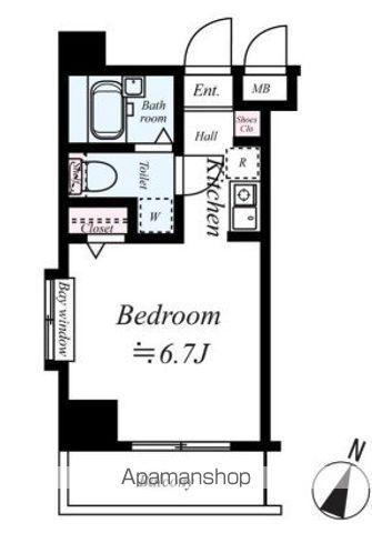 グリフィン横浜・コアシティ(ワンルーム/7階)の間取り写真