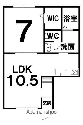 イルニード(1LDK/2階)の間取り写真