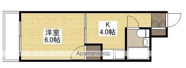中広ハイム(1K/2階)の間取り写真