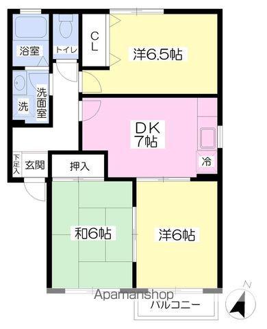 ライフ・フォー(3DK/2階)の間取り写真