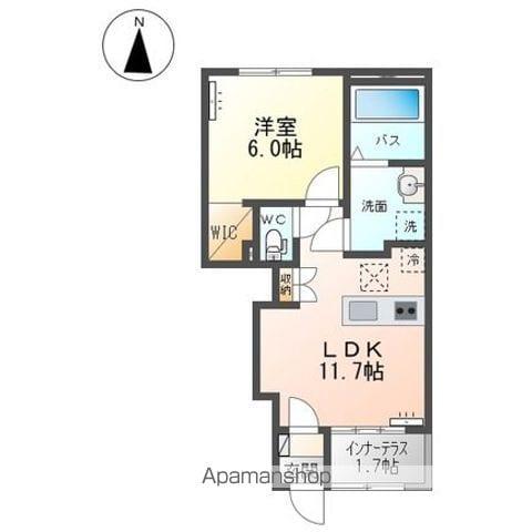保原町アパート(1LDK/1階)の間取り写真