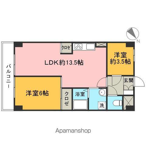 入間市駅前第2ビル(2LDK/8階)の間取り写真