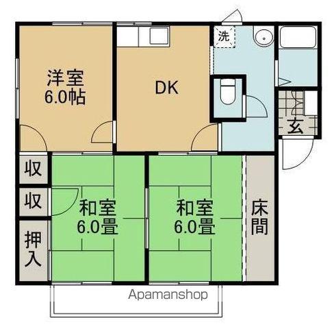 フレグランス片山(3DK/2階)の間取り写真