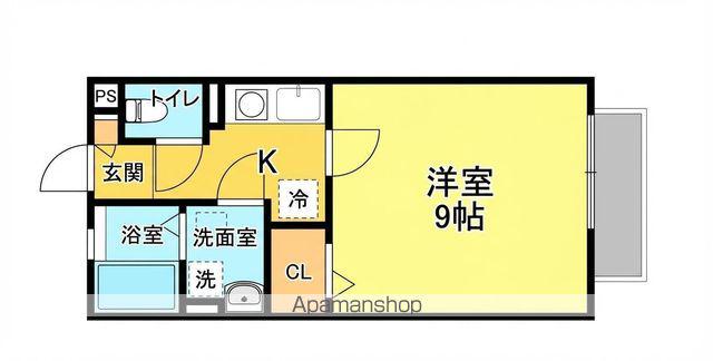 アスコット(1K/2階)の間取り写真