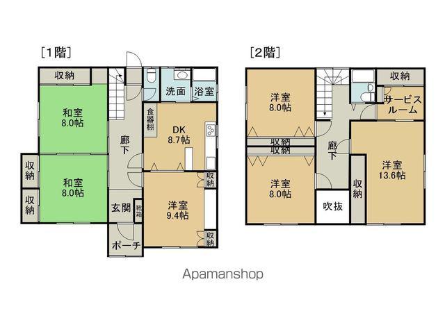 青い森鉄道 三沢駅(青森) 徒歩20分 2階建 築41年(6SDK)の間取り写真