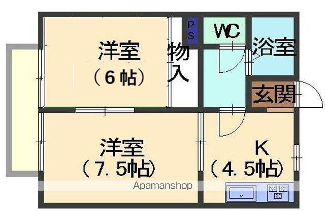 ライフエースⅤ(2K/1階)の間取り写真