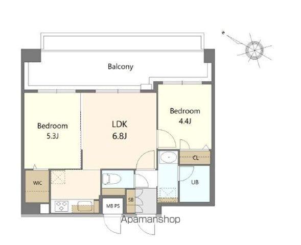 QUINTET MINAMI FUKUOKA(2LDK/8階)の間取り写真