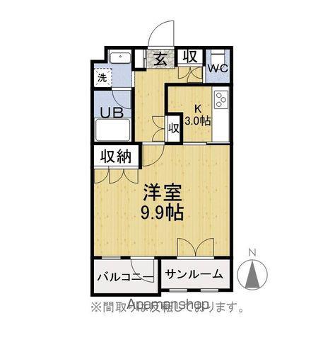 開発ガーデンスクウェア(1K/2階)の間取り写真