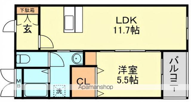 ハートフル・セイシーズ(1LDK/2階)の間取り写真