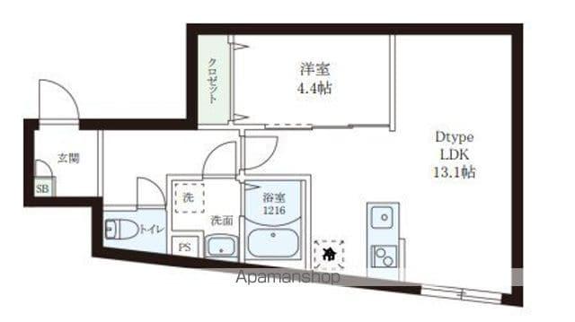 レピュア小石川レジデンスⅡ(1LDK/3階)の間取り写真