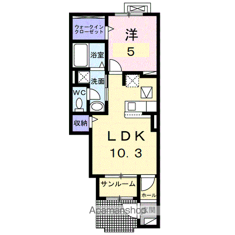さくら Ⅱ(1LDK/1階)の間取り写真