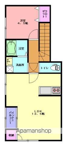 リヴェール幸町(1DK/2階)の間取り写真