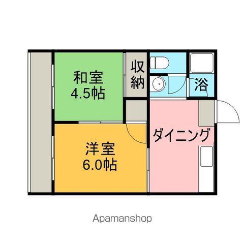 クレセント(2DK/2階)の間取り写真