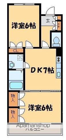 ルミナス出来島(2DK/1階)の間取り写真