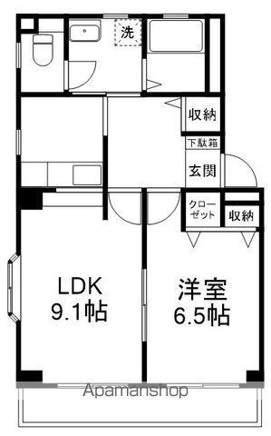 アルカサーノ八千代台(1LDK/1階)の間取り写真